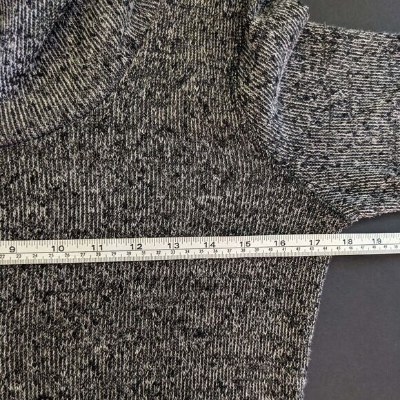 Sno Skins Size M Gray Black Cowl Neck Semi Sheer Asymetrical Sweater - Picture 6 of 7
